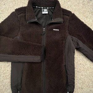 Predator Jacket Womens Medium Chunky Fleece Full Zip Long Sleeve Brown Soft